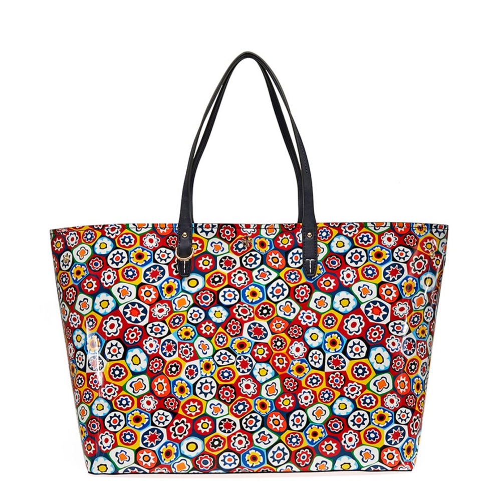 Tory Burch Kerrington XL tote Millefiori print water resistant retail $340